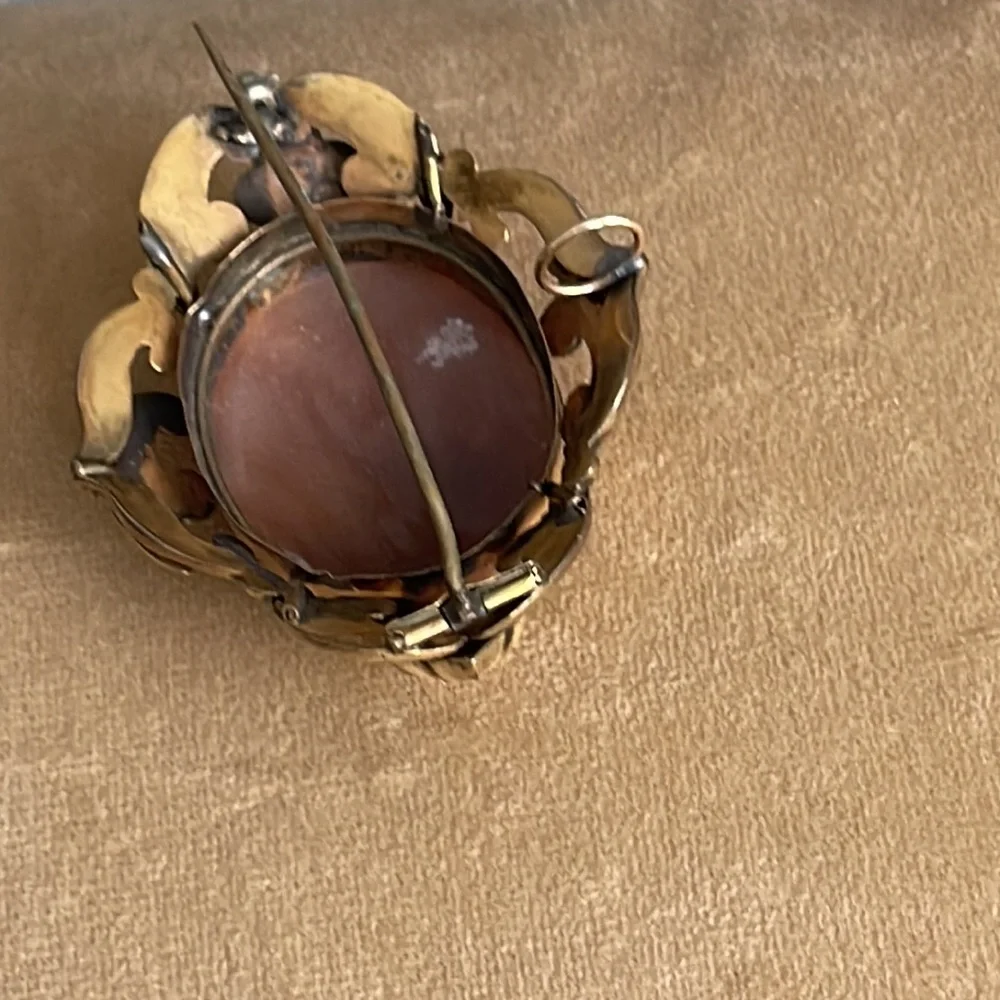 Cameo pendant and brooch 3” by 2 1/4” - Picture 6 of 14